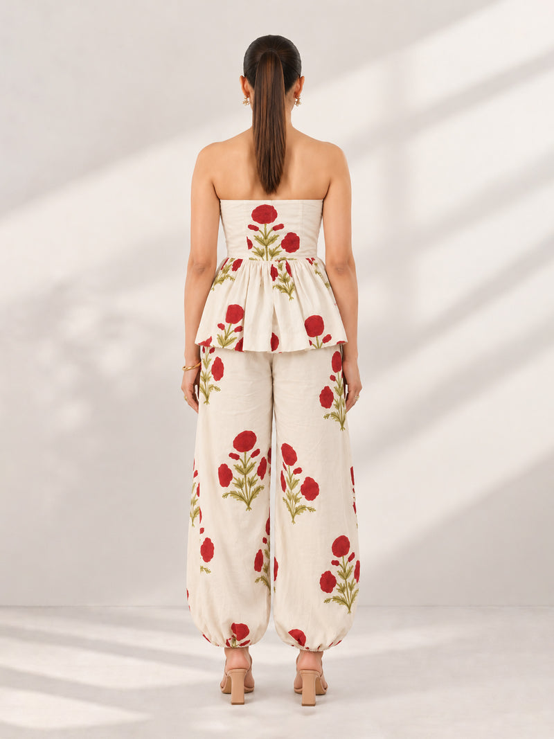 NAQSH PEPLUM TOP & BALLOON PANTS SET