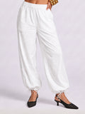 WHITE BALLOON PANTS