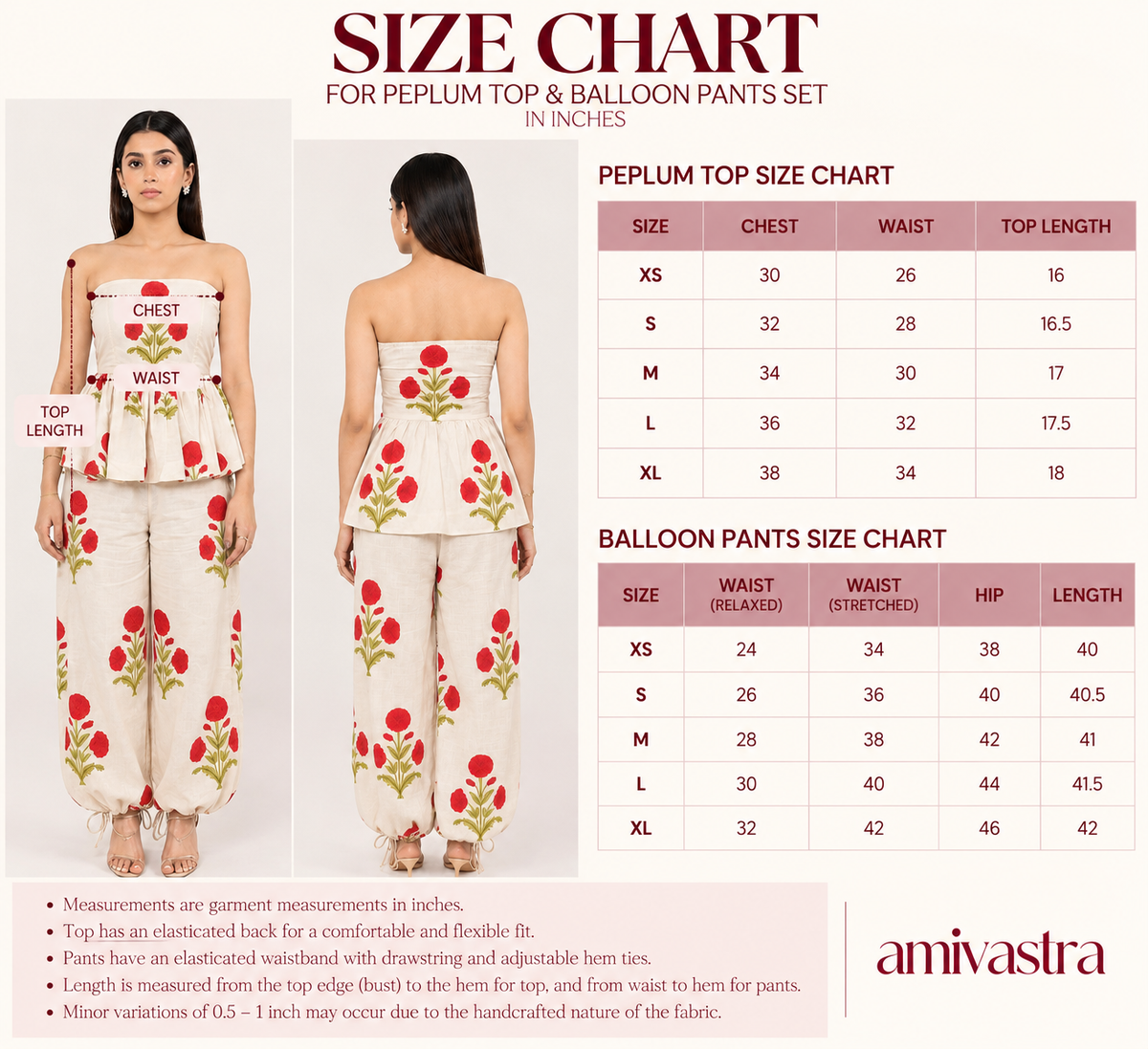 NAQSH PEPLUM TOP & BALLOON PANTS SET